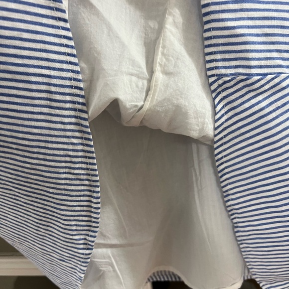 Bardot Linen Stripe Dress - Size 6 - blue and white striped - Picture 8 of 10